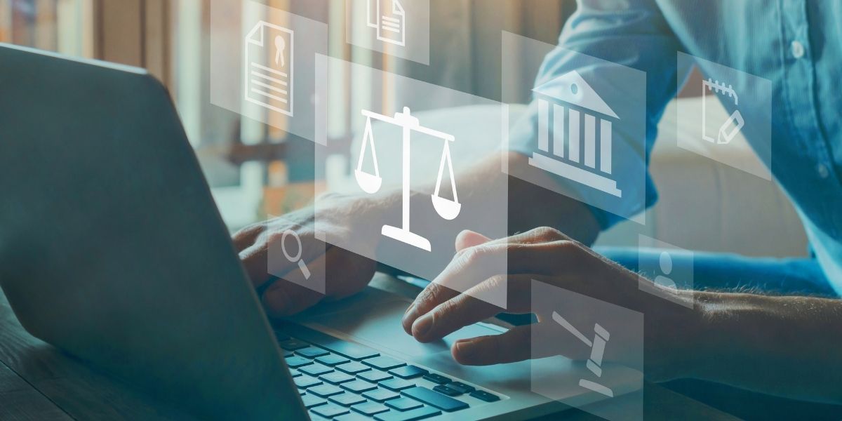 Legal advice online, labor law concept, layer or notary working for business company.